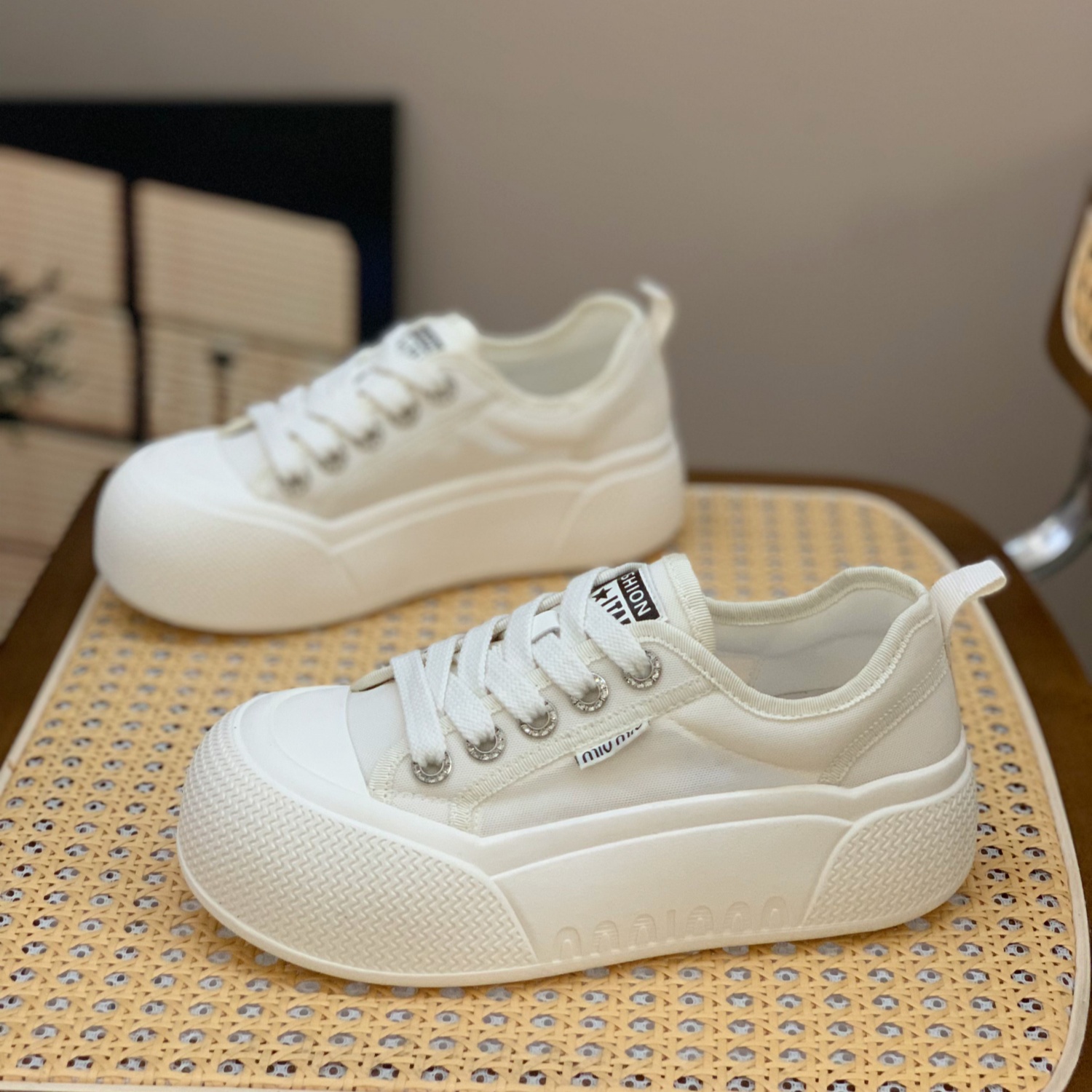 Women's Big-Headed Mesh Breathable Sneakers - Cute Quirky Lightweight Thick-Soled Casual Shoes for Summer 2025 Women's Big-Headed Mesh Breathable Sneakers - Cute Quirky Lightweight Thick-Soled Casual Shoes for Summer 2025