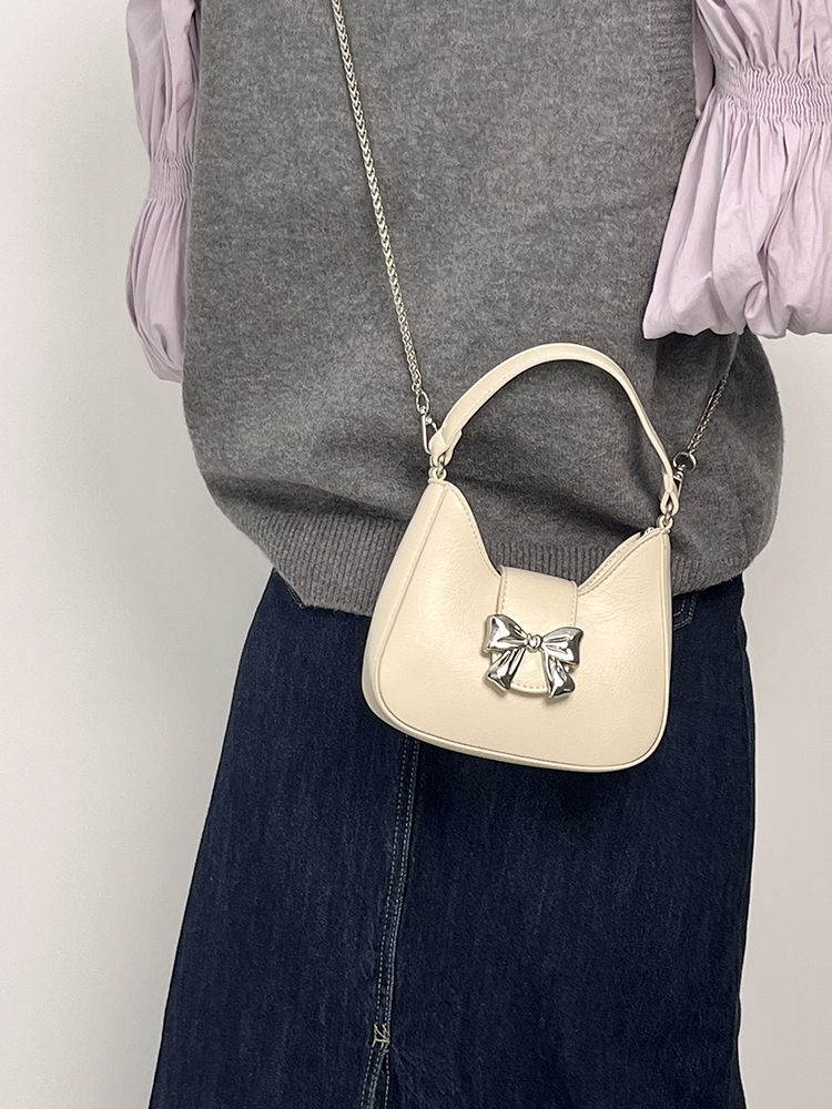 Women's Bowknot Chain Bag - Japanese & Korean Fresh Style Crossbody & Handheld Small Bag for 2025 Fashion Trends