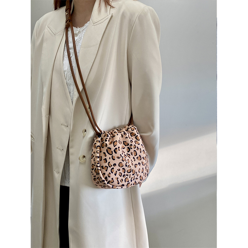 Women's Casual Minimalist Leopard Print Canvas Crossbody Bag - Versatile Small Bag for Spring and Summer 2025