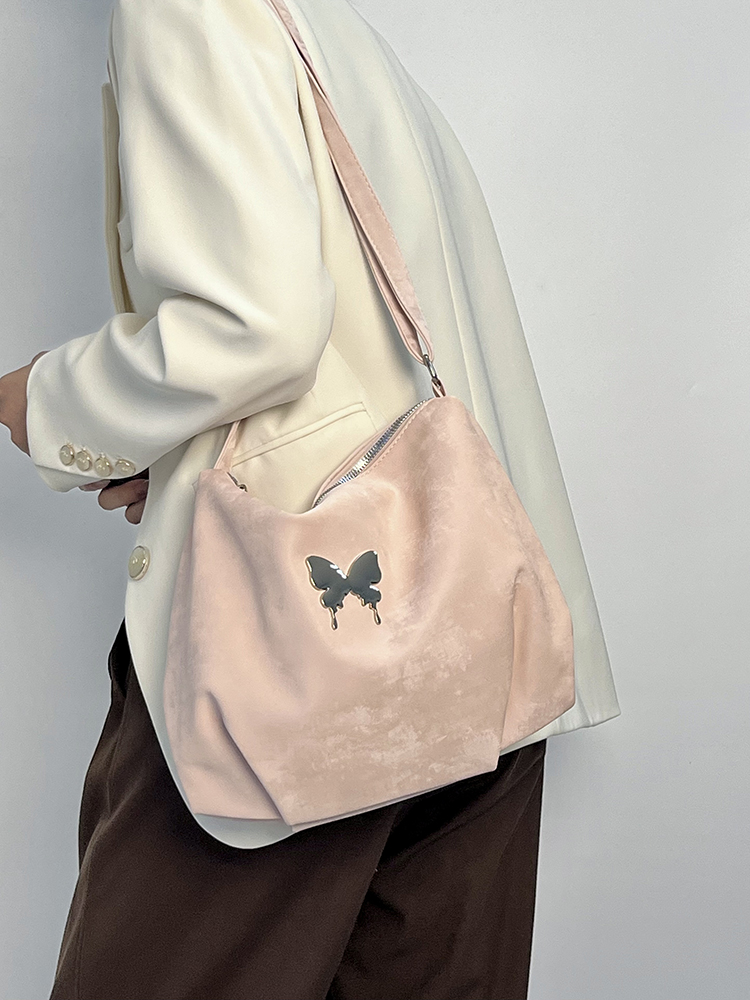 Women's Casual Pink Crossbody Shoulder Bag - Large Capacity for Commuting - Trendy Niche Design 2025