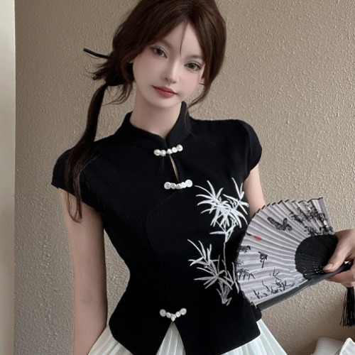 Women's Chinese Style Qipao Top and Half Skirt Uniform for Foot Massage Technicians - National Wind Design Women's Chinese Style Qipao Top and Half Skirt Uniform for Foot Massage Technicians - National Wind Design