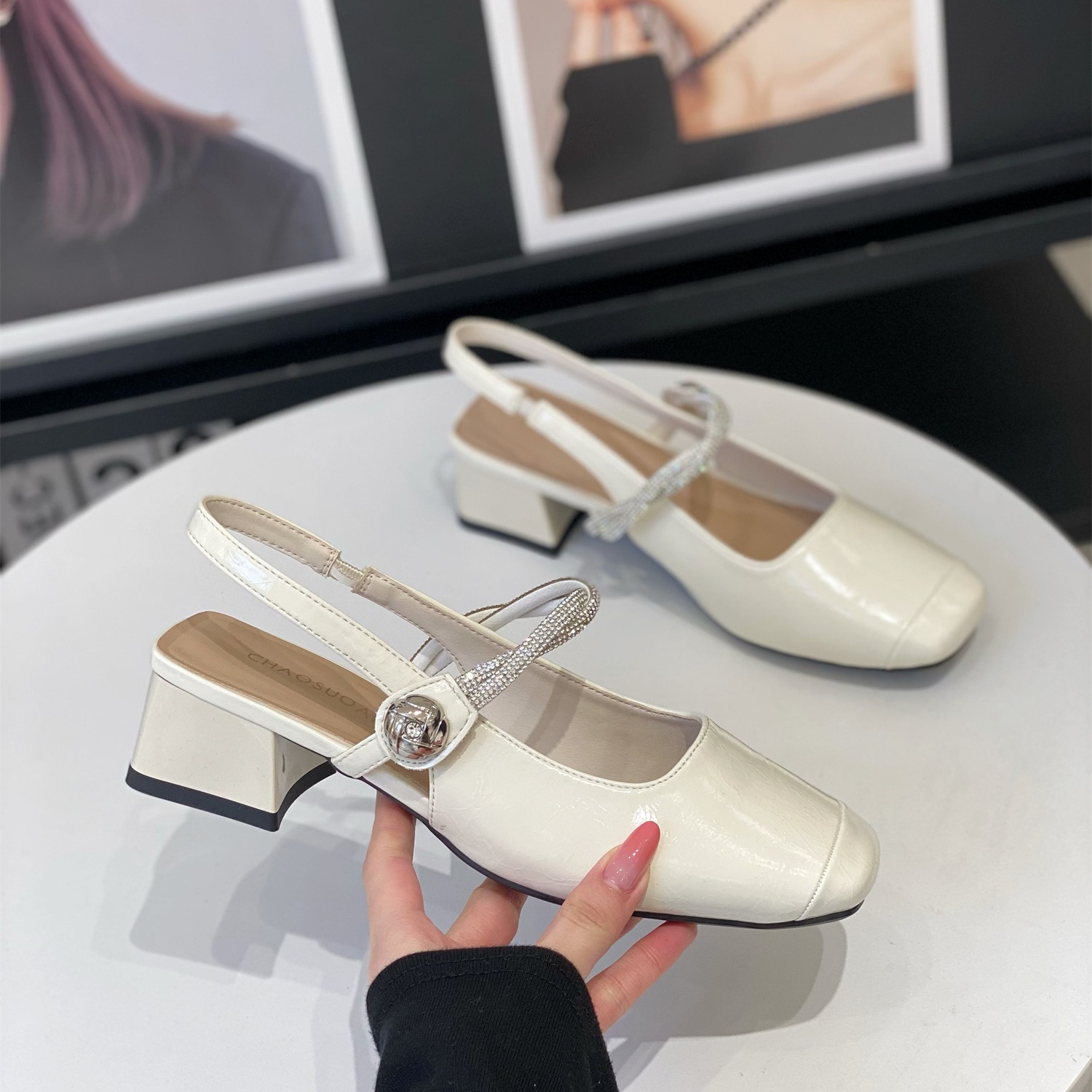 Women's Chunky Heel Mary Jane Sandals - 2025 Summer Fashion, Thick Sole, Elegant Back Strap, Versatile Commuting Footwear