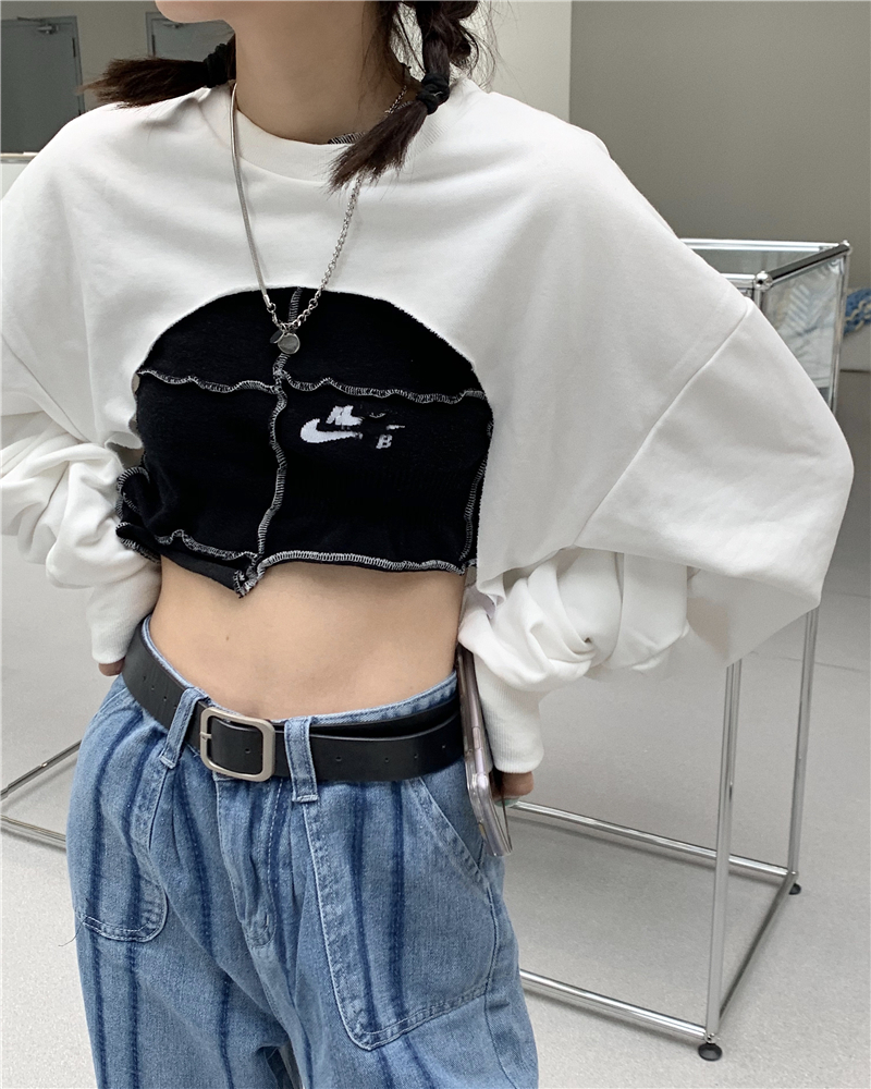 Women's Cropped Sweatshirt - Thin American-Style Jacket for Spring & Autumn, Trendy Hip-Hop Street Dance Top