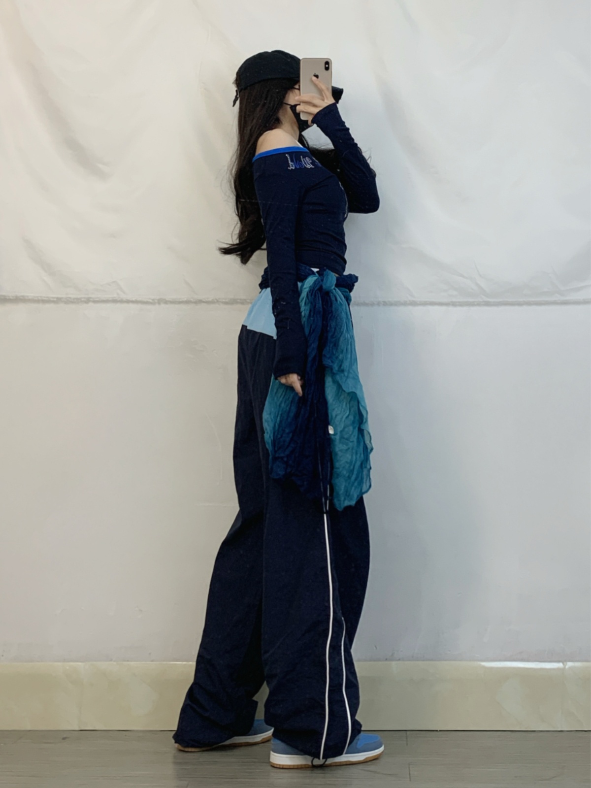 Women’s Dark Blue Color Block Jazz Dance Long Pants - Loose Wide-Leg Hip Hop Quick-Dry Style Women’s Dark Blue Color Block Jazz Dance Long Pants - Loose Wide-Leg Hip Hop Quick-Dry Style