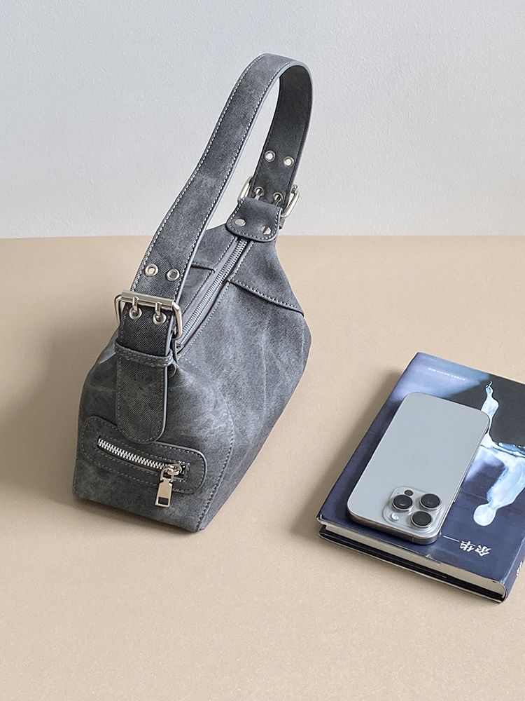 Women's Denim Underarm Motorcycle Bag - Korean Style Small Handheld Shoulder Bag with Niche Design for 2025 Fashion Women's Denim Underarm Motorcycle Bag - Korean Style Small Handheld Shoulder Bag with Niche Design for 2025 Fashion