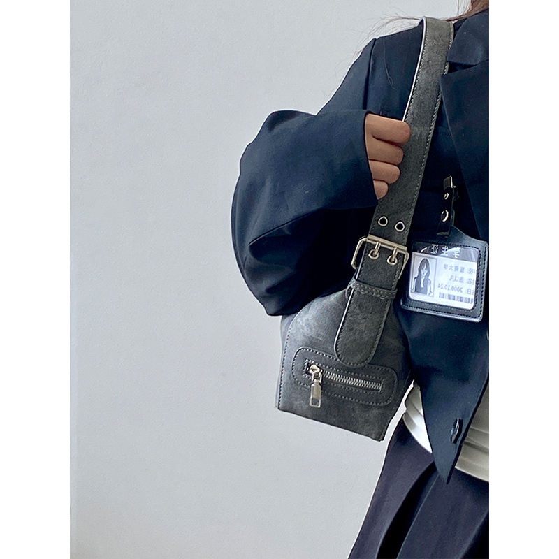 Women's Denim Underarm Motorcycle Bag - Korean Style Small Handheld Shoulder Bag with Niche Design for 2025 Fashion