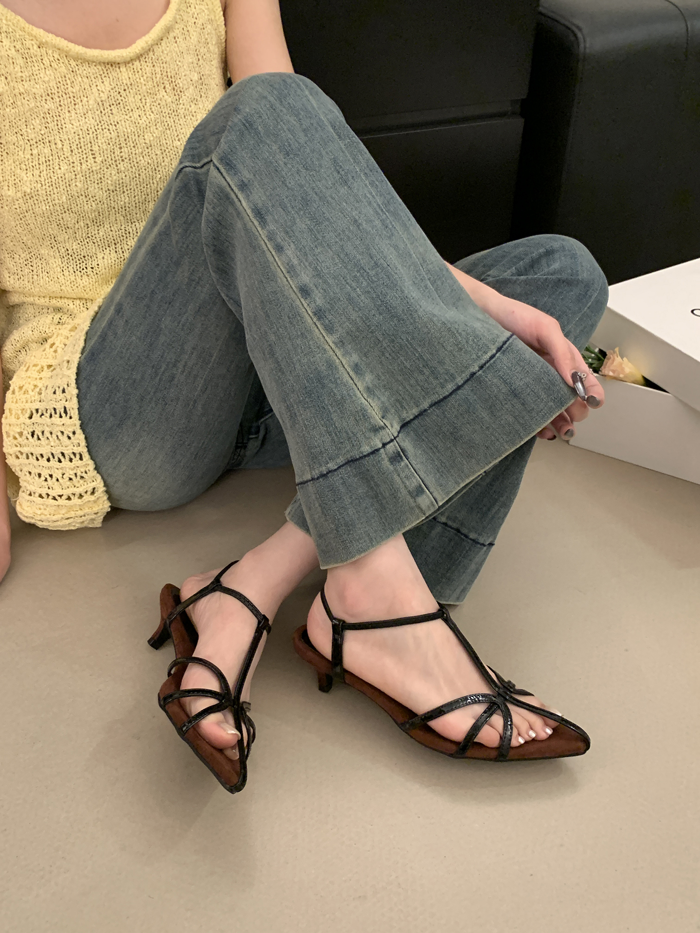 Women's Elegant French Design Sandals - 2025 Summer Stiletto Heels, Comfortable High-End Footwear, Chic Style