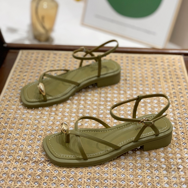 Women's Fairy Style Flat Soft Sole Beach Sandals 2025 - Trendy Roman Sandals Perfect for Summer Skirts - Y2K Inspired Fashion