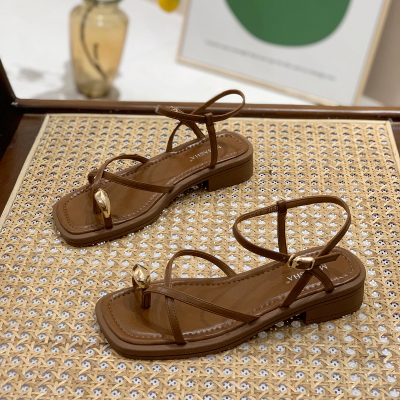 Women's Fairy Style Flat Soft Sole Beach Sandals 2025 - Trendy Roman Sandals Perfect for Summer Skirts - Y2K Inspired Fashion Women's Fairy Style Flat Soft Sole Beach Sandals 2025 - Trendy Roman Sandals Perfect for Summer Skirts - Y2K Inspired Fashion