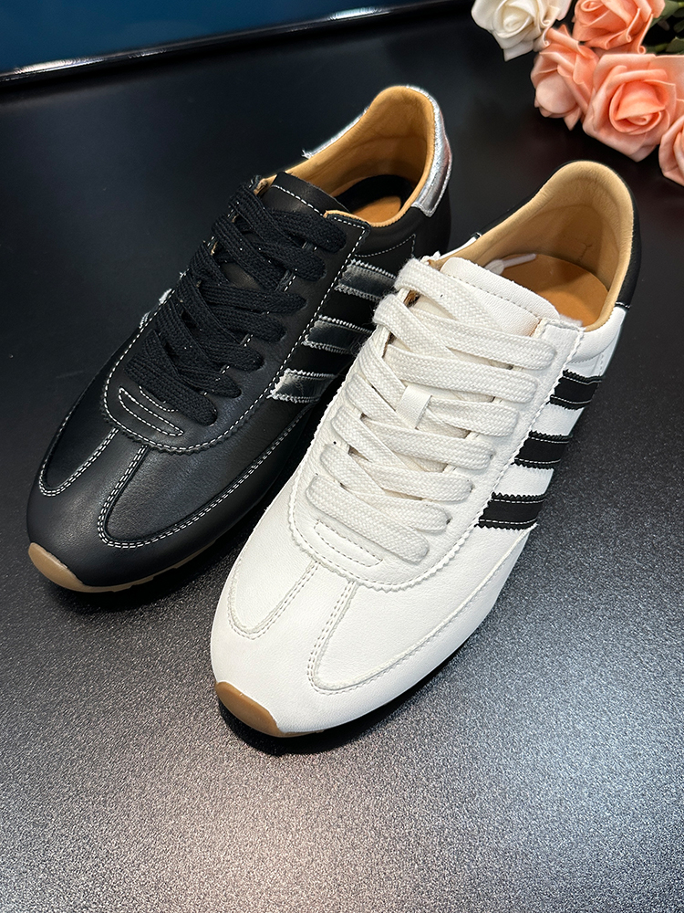 Women's Genuine Leather Low-Top Training Shoes, 2025 Spring Style, Non-Slip Rubber Sole, Fashionable Casual Sports Sneakers