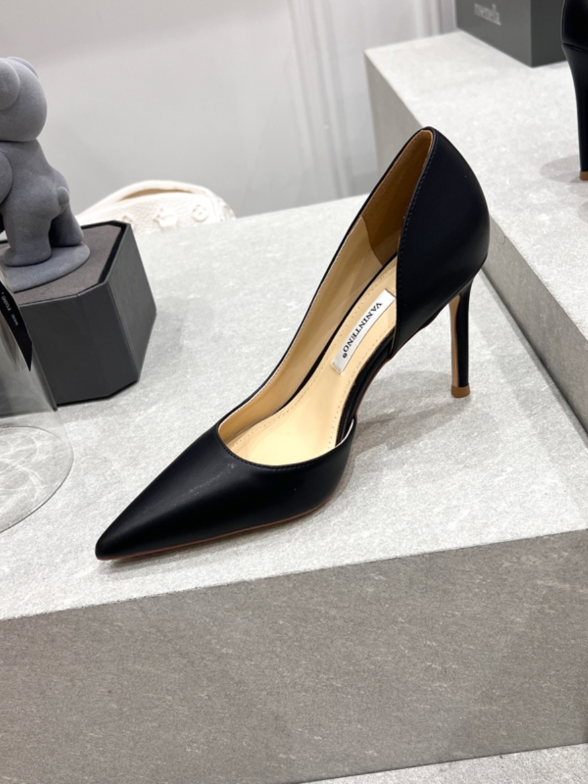 Women's Genuine Leather Pointed Toe Side Cutout High Heel Stiletto Shoes - 2025 Spring Autumn Fashion