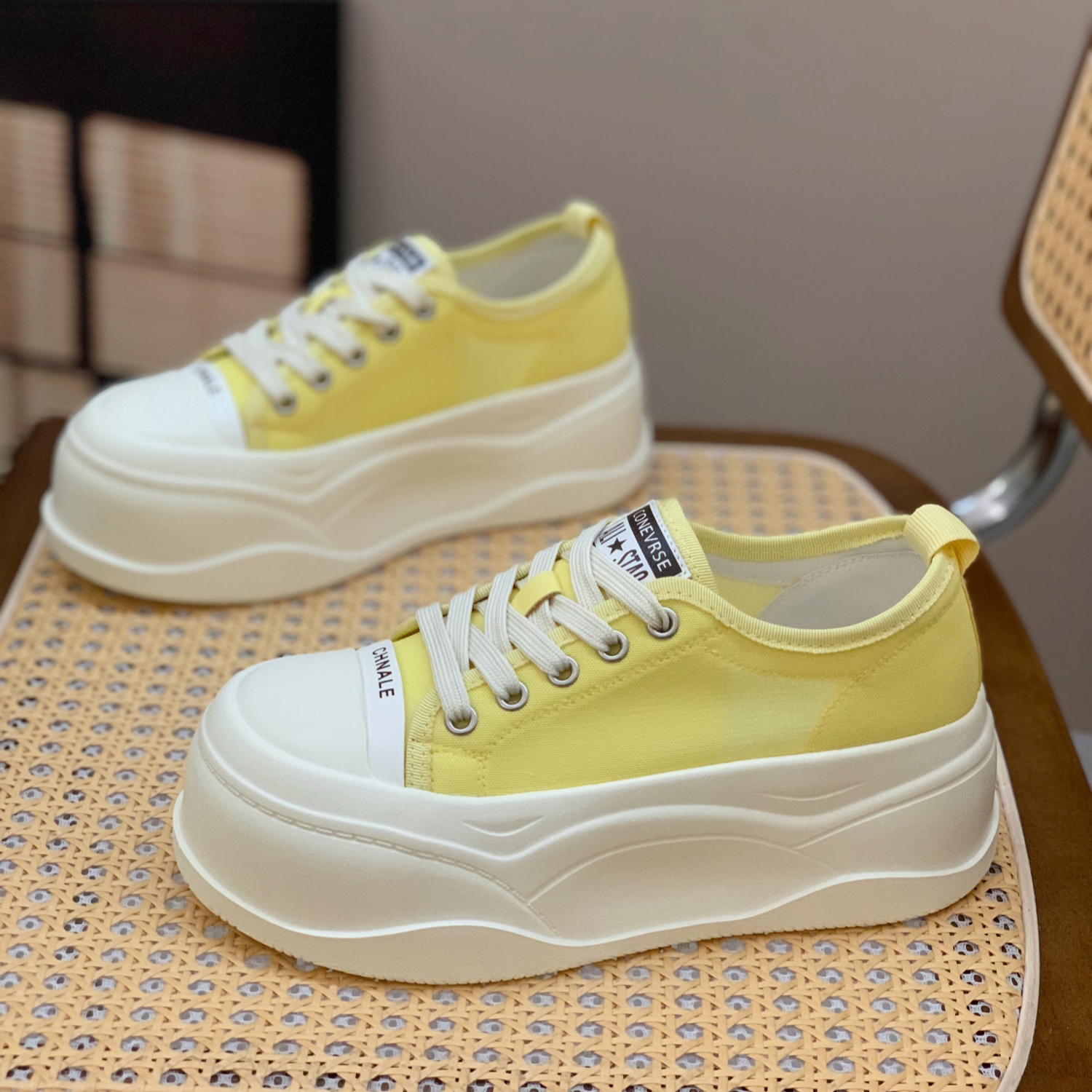 Women's Genuine Leather Thick-Soled Two-Way Wear White Platform Shoes, 6cm Height-Increasing, Spring Summer 2025 Style Women's Genuine Leather Thick-Soled Two-Way Wear White Platform Shoes, 6cm Height-Increasing, Spring Summer 2025 Style