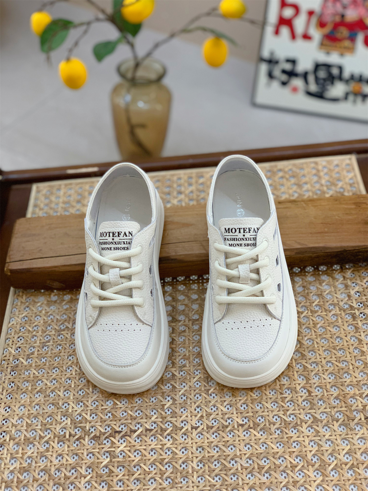 Women’s Genuine Leather White Sneakers - Summer Thin Style, Thick Sole, Hollow Design, Two-Way Wear, Casual Sports Shoes 2025 Women’s Genuine Leather White Sneakers - Summer Thin Style, Thick Sole, Hollow Design, Two-Way Wear, Casual Sports Shoes 2025