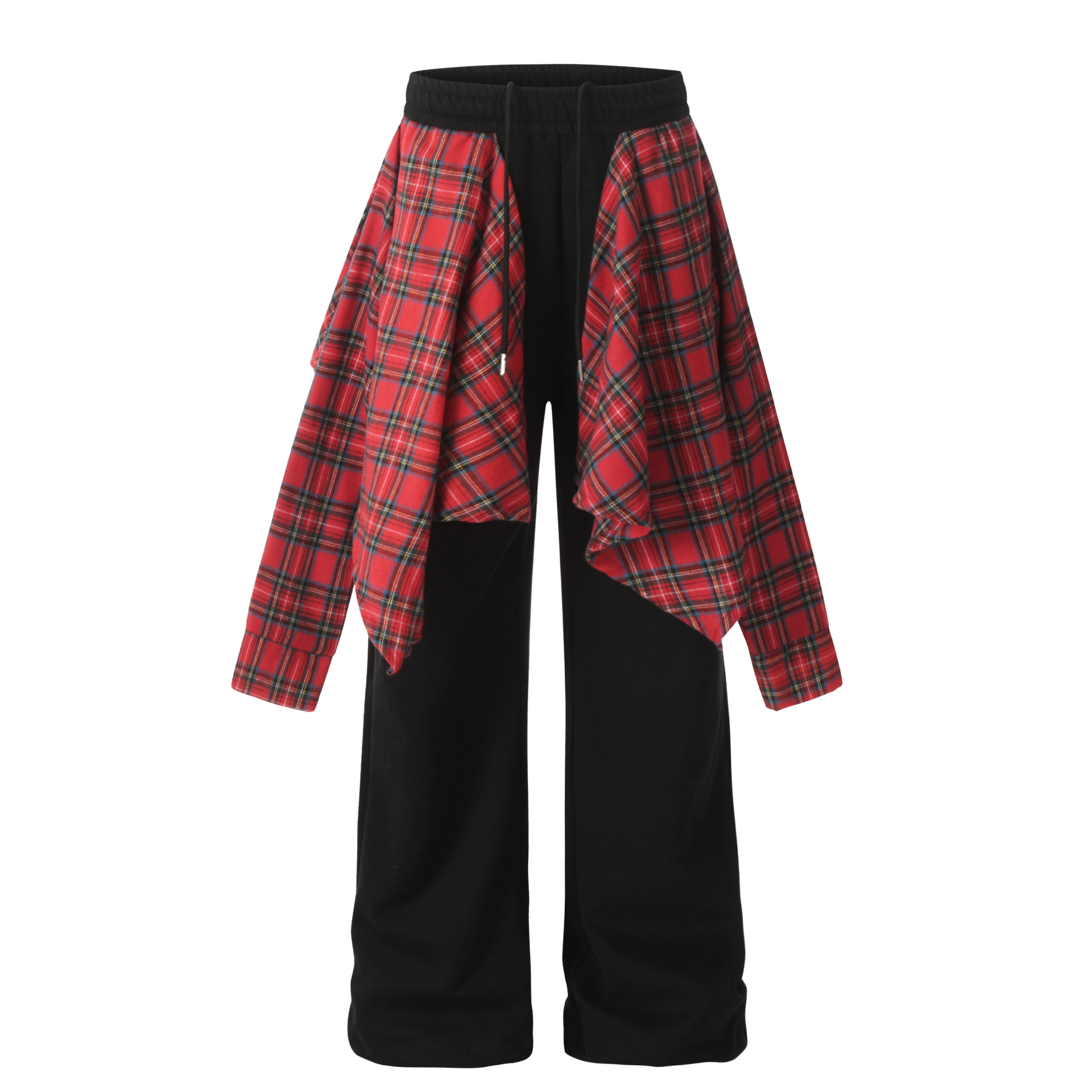 Women's Gray Plaid Splicing Shirt and Straight-Leg Sweatpants Set for Autumn Winter Jazz Dance - Stylish Two-Piece Activewear Women's Gray Plaid Splicing Shirt and Straight-Leg Sweatpants Set for Autumn Winter Jazz Dance - Stylish Two-Piece Activewear