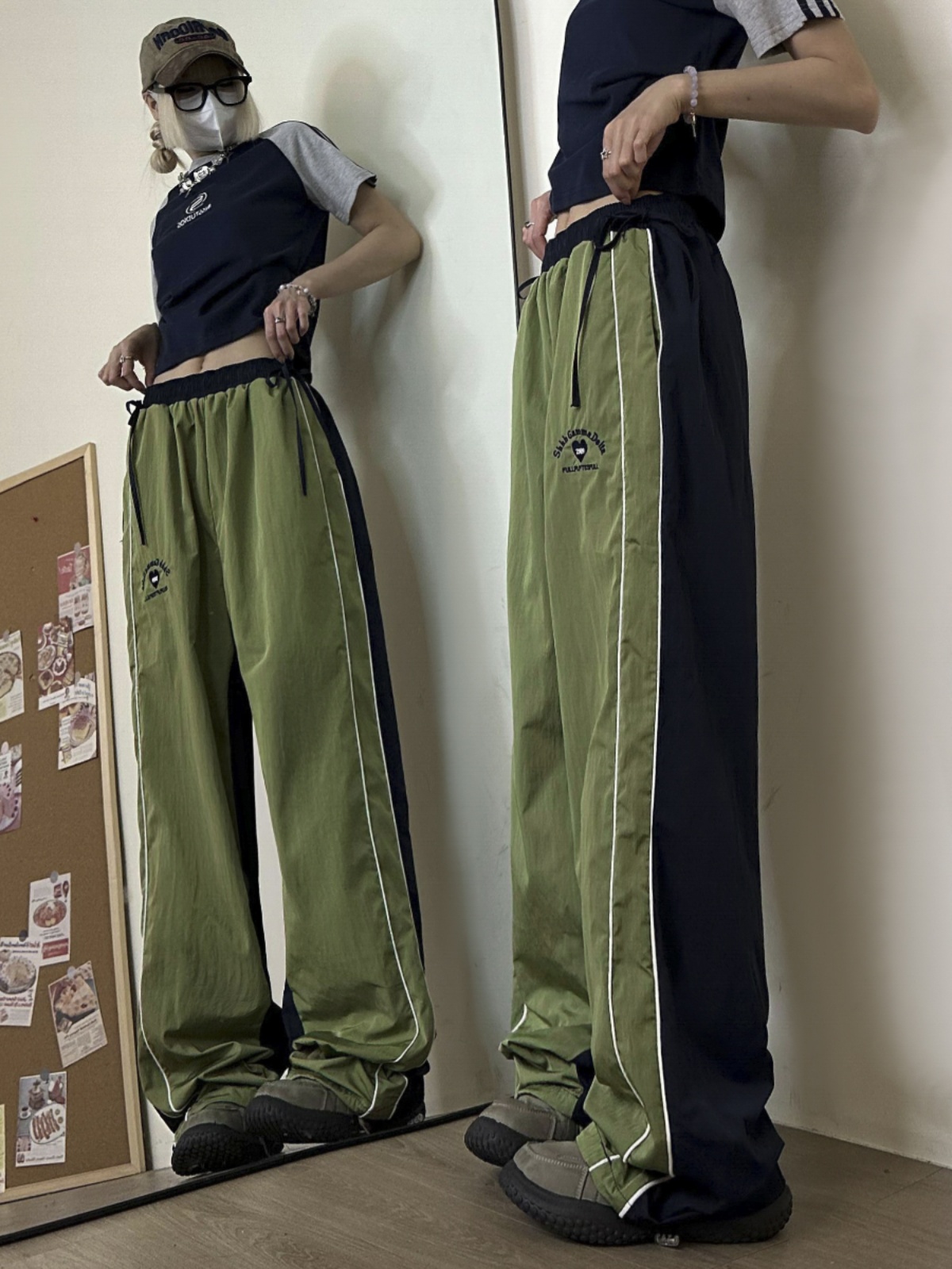 Women's High Street Retro Color-Block Cargo Pants - Hip-Hop Jazz Dance Style, Quick-Dry, Loose Fit for Outdoor Wear Women's High Street Retro Color-Block Cargo Pants - Hip-Hop Jazz Dance Style, Quick-Dry, Loose Fit for Outdoor Wear