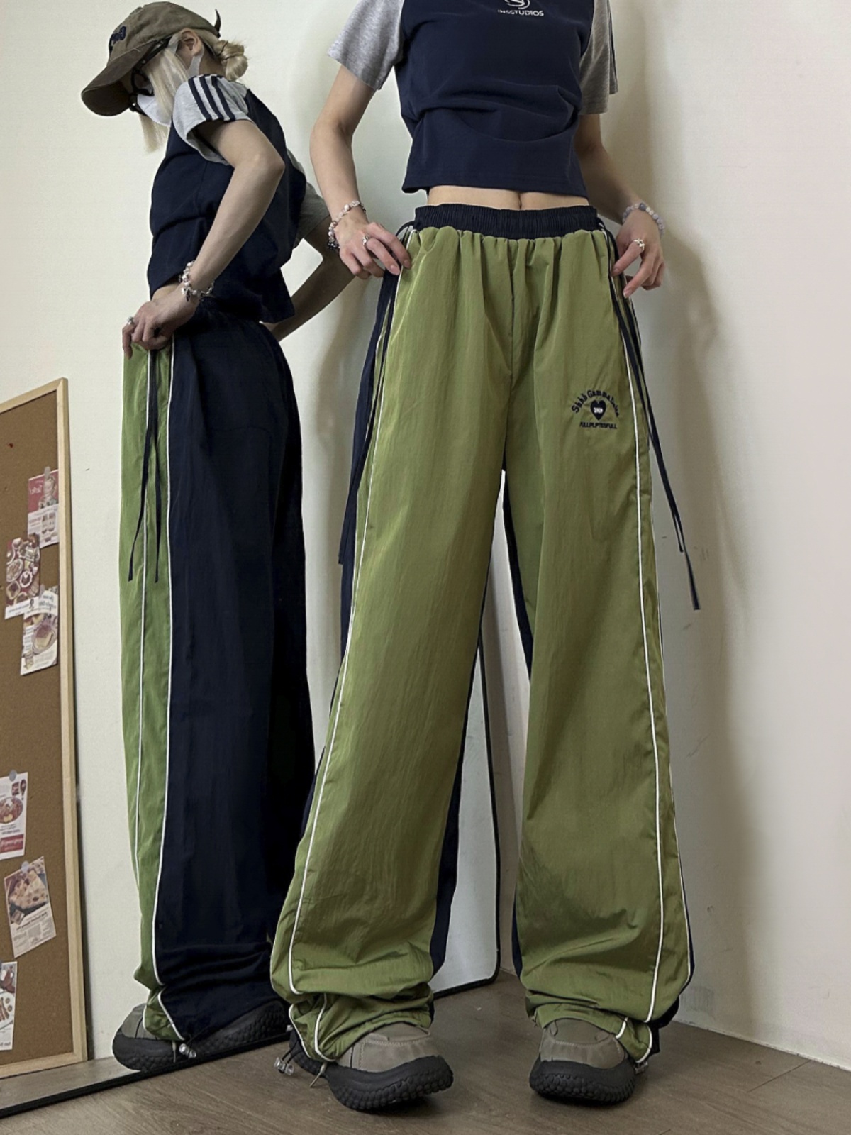Women's High Street Retro Color-Block Cargo Pants - Hip-Hop Jazz Dance Style, Quick-Dry, Loose Fit for Outdoor Wear
