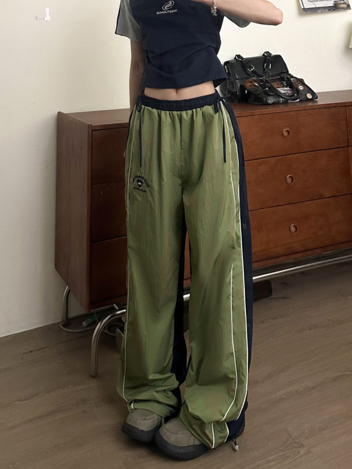 Women's High Street Retro Color-Block Cargo Pants - Hip-Hop Jazz Dance Style, Quick-Dry, Loose Fit for Outdoor Wear