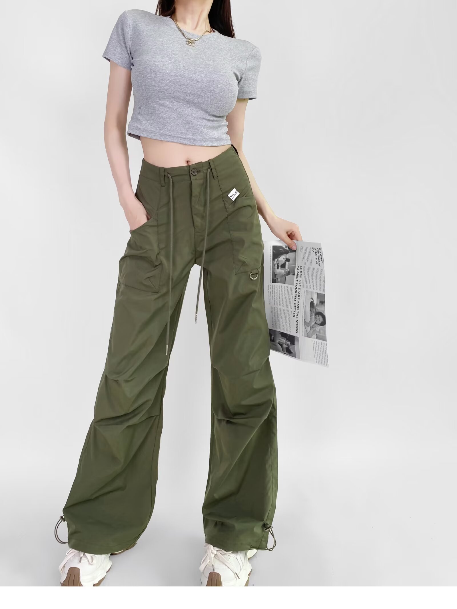 Women's Hip-Hop Summer Quick-Dry Loose Straight Wide-Leg Pants - Retro Casual Style for Comfort and Versatility