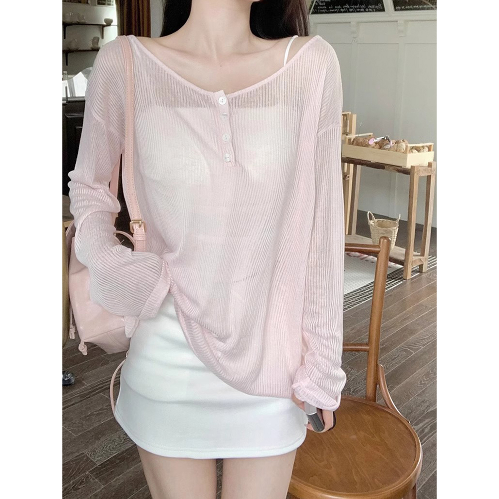 Women's Jazz Dance Cover-Up - Sweet and Spicy Thin Sun Protection Top for Summer, K-Pop Music Festival Outfit