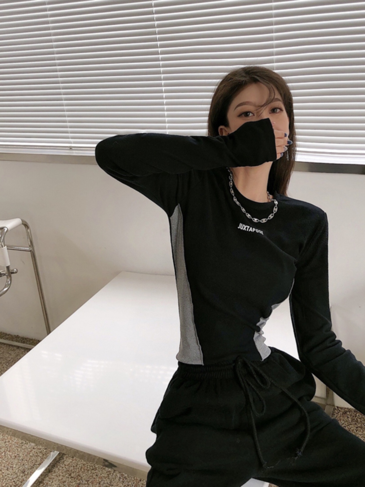 Women's Jazz Dance Top - Spicy Girl Group Style Zumba Practice Shirt, Trendy Base Layer for Dance Class and Rehearsal