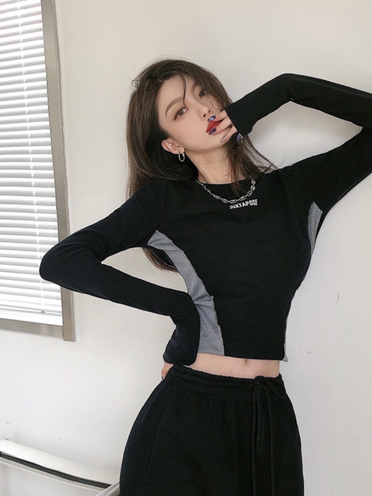 Women's Jazz Dance Top - Spicy Girl Group Style Zumba Practice Shirt, Trendy Base Layer for Dance Class and Rehearsal