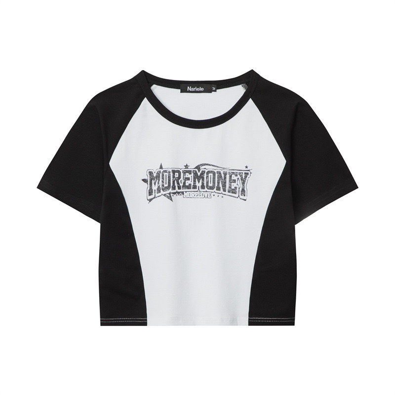 Women’s K-Pop Inspired Sweet and Spicy Jazz Dance Crop Top - American Style Letter Short Sleeve T-Shirt Women’s K-Pop Inspired Sweet and Spicy Jazz Dance Crop Top - American Style Letter Short Sleeve T-Shirt