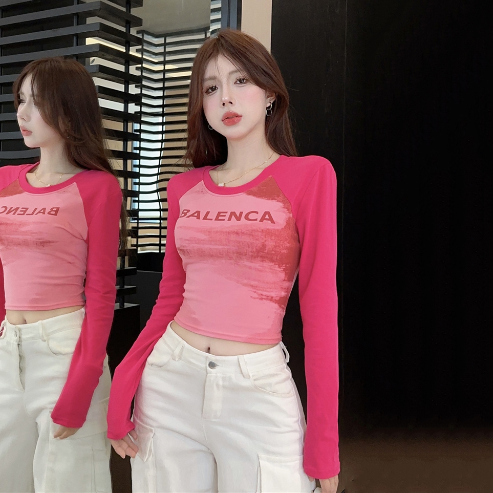 Women's K-Pop Style Long Sleeve Jazz Dance Top - Autumn & Winter Performance Wear for Girls, Trendy Niche Dance Outfit