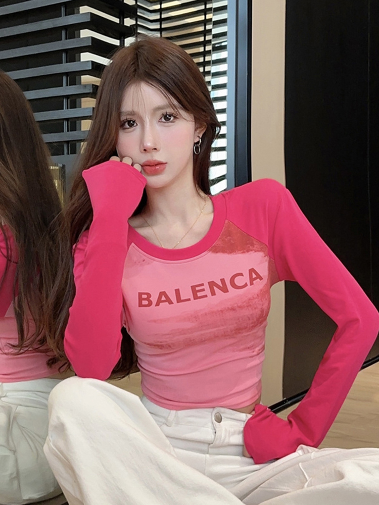 Women's K-Pop Style Long Sleeve Jazz Dance Top - Autumn & Winter Performance Wear for Girls, Trendy Niche Dance Outfit