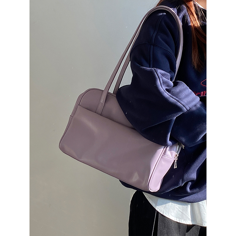 Women's Large Capacity Purple Shoulder Tote Bag - Spring/Summer Niche Design for 2025, Trendy Fashion Essential