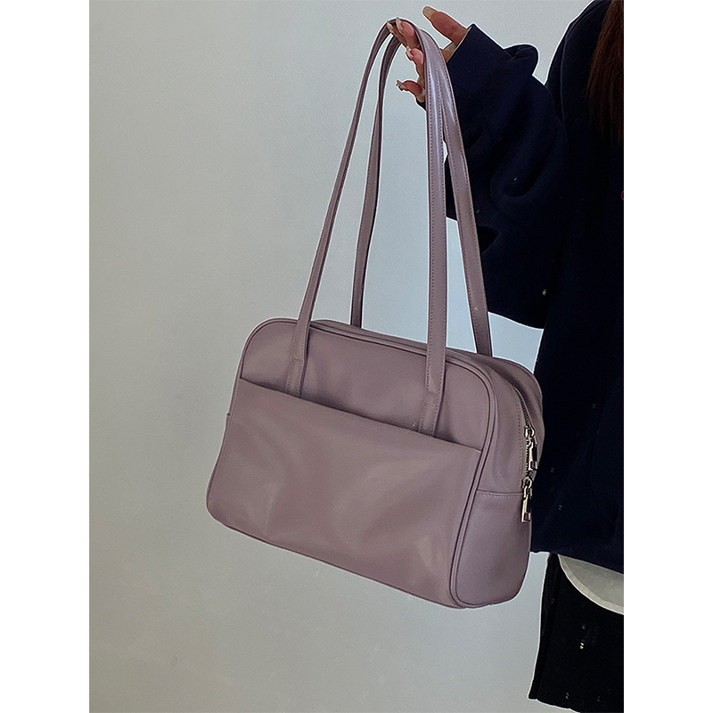 Women's Large Capacity Purple Shoulder Tote Bag - Spring/Summer Niche Design for 2025, Trendy Fashion Essential