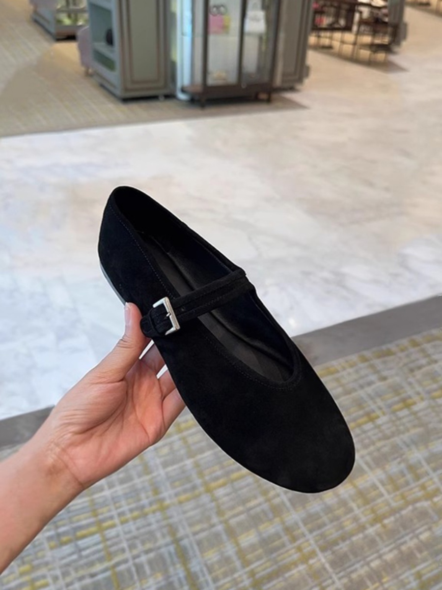 Women's Leather Mary Jane Shoes with Round Toe and Buckle Strap, Soft Sole, Cowhide for Spring/Summer 2025, Comfortable Classic Style