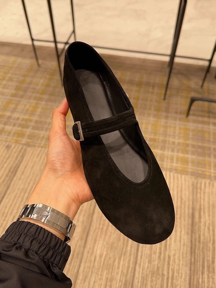 Women's Leather Mary Jane Shoes with Round Toe and Buckle Strap, Soft Sole, Cowhide for Spring/Summer 2025, Comfortable Classic Style