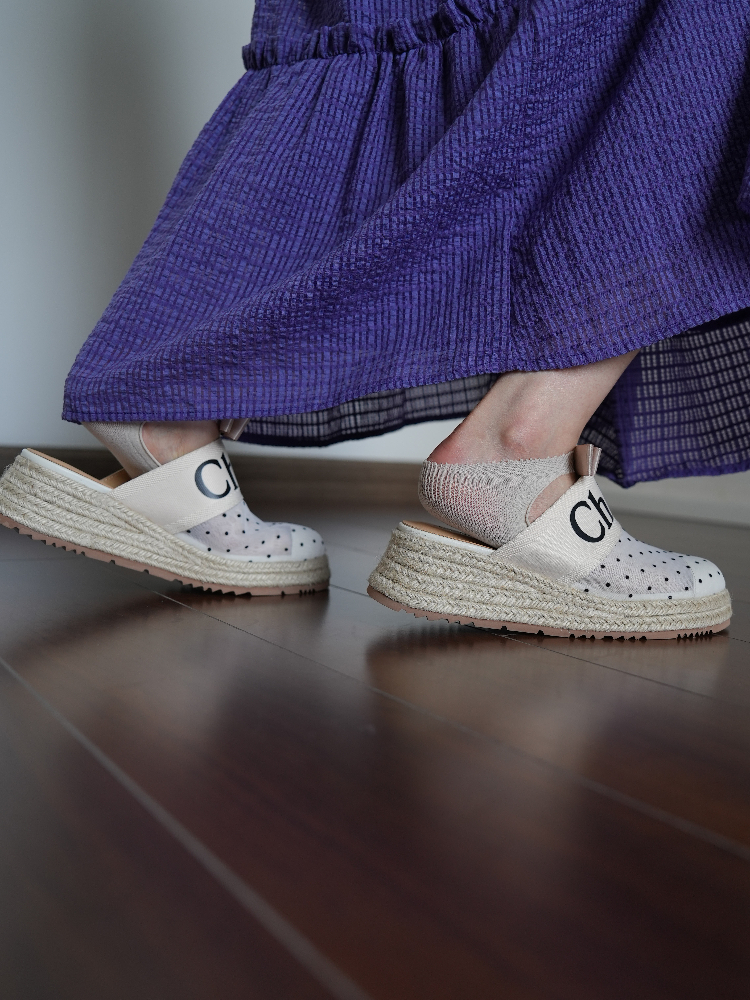 Women’s Mesh Toe Cap Slippers - Flat Thick-Soled, Height-Increasing, Simple Versatile Half-Drag Straw Woven Design Women’s Mesh Toe Cap Slippers - Flat Thick-Soled, Height-Increasing, Simple Versatile Half-Drag Straw Woven Design