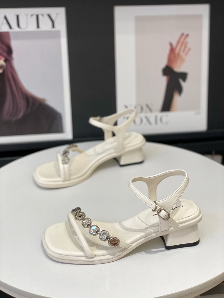 Women's Open-Toe One-Strap Chunky Heel Sandals, Silver Fairy Style, French Square Toe, Elegant Roman Summer Shoes 2025 Women's Open-Toe One-Strap Chunky Heel Sandals, Silver Fairy Style, French Square Toe, Elegant Roman Summer Shoes 2025