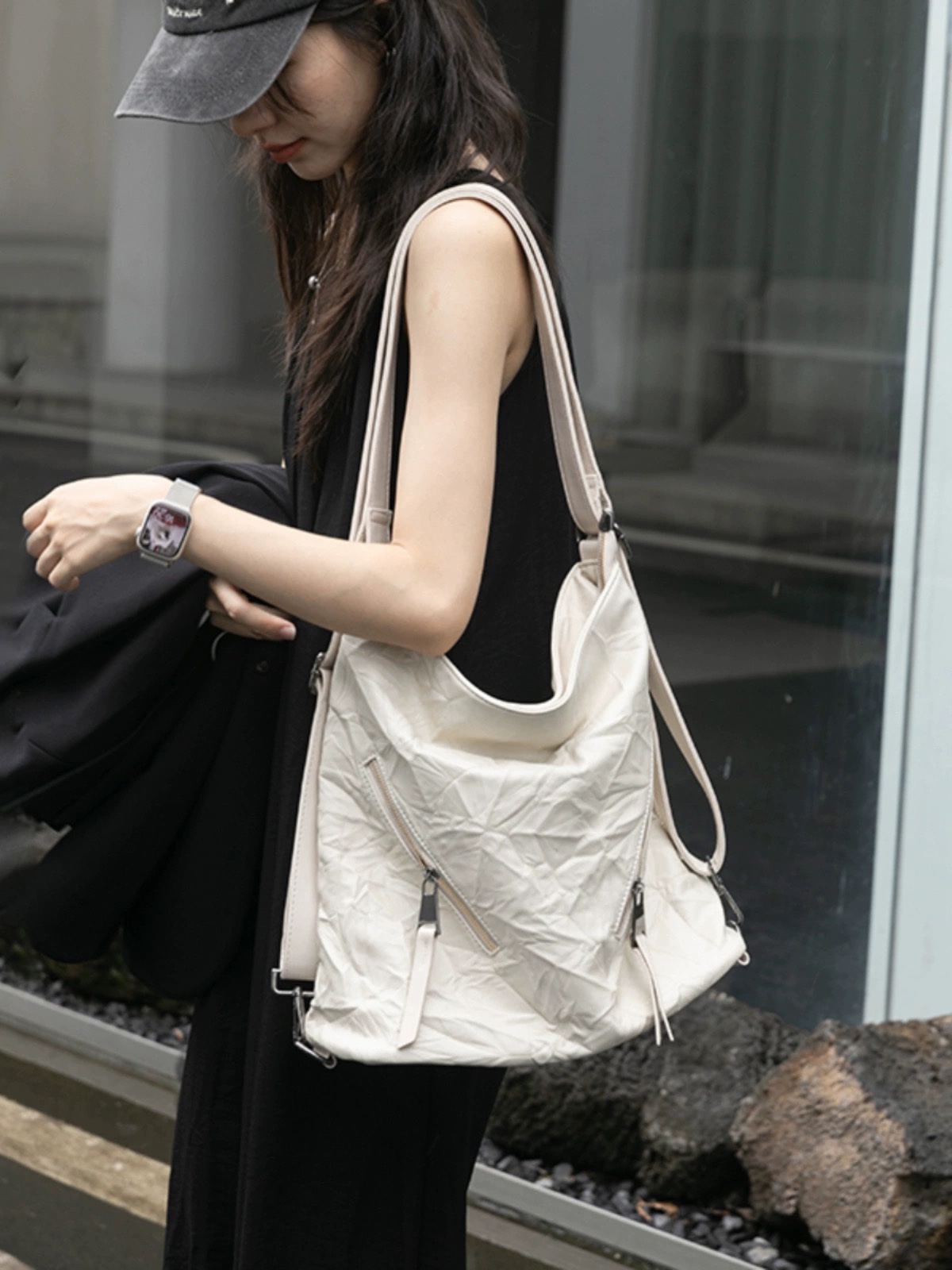 Women's Pleated Casual Commuting Tote Bag - Large-Capacity 2025 Niche Design for Stylish Daily Use