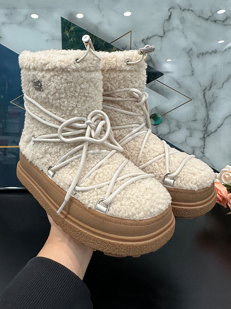 Women's Retro Furry Snow Boots 2025 - Warm Mid-Calf Round Toe Flat Cotton Winter Boots