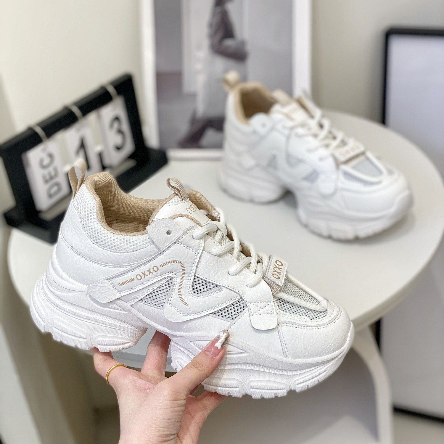 Women’s Retro Thick-Soled Dad Shoes - 6cm Small Size, Breathable Mesh, Genuine Leather, 2025 Spring Casual Sports Footwear Women’s Retro Thick-Soled Dad Shoes - 6cm Small Size, Breathable Mesh, Genuine Leather, 2025 Spring Casual Sports Footwear