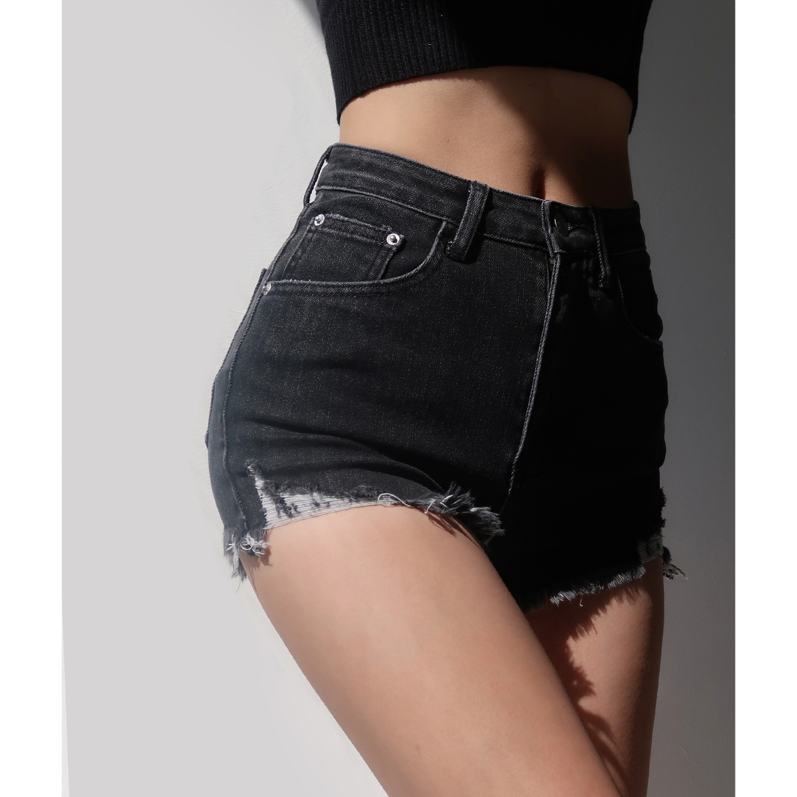 Women's Sexy Frayed Distressed Denim Shorts - Summer Slimming Tight-Fitting Hot Pants for a Chic American Style Look Women's Sexy Frayed Distressed Denim Shorts - Summer Slimming Tight-Fitting Hot Pants for a Chic American Style Look