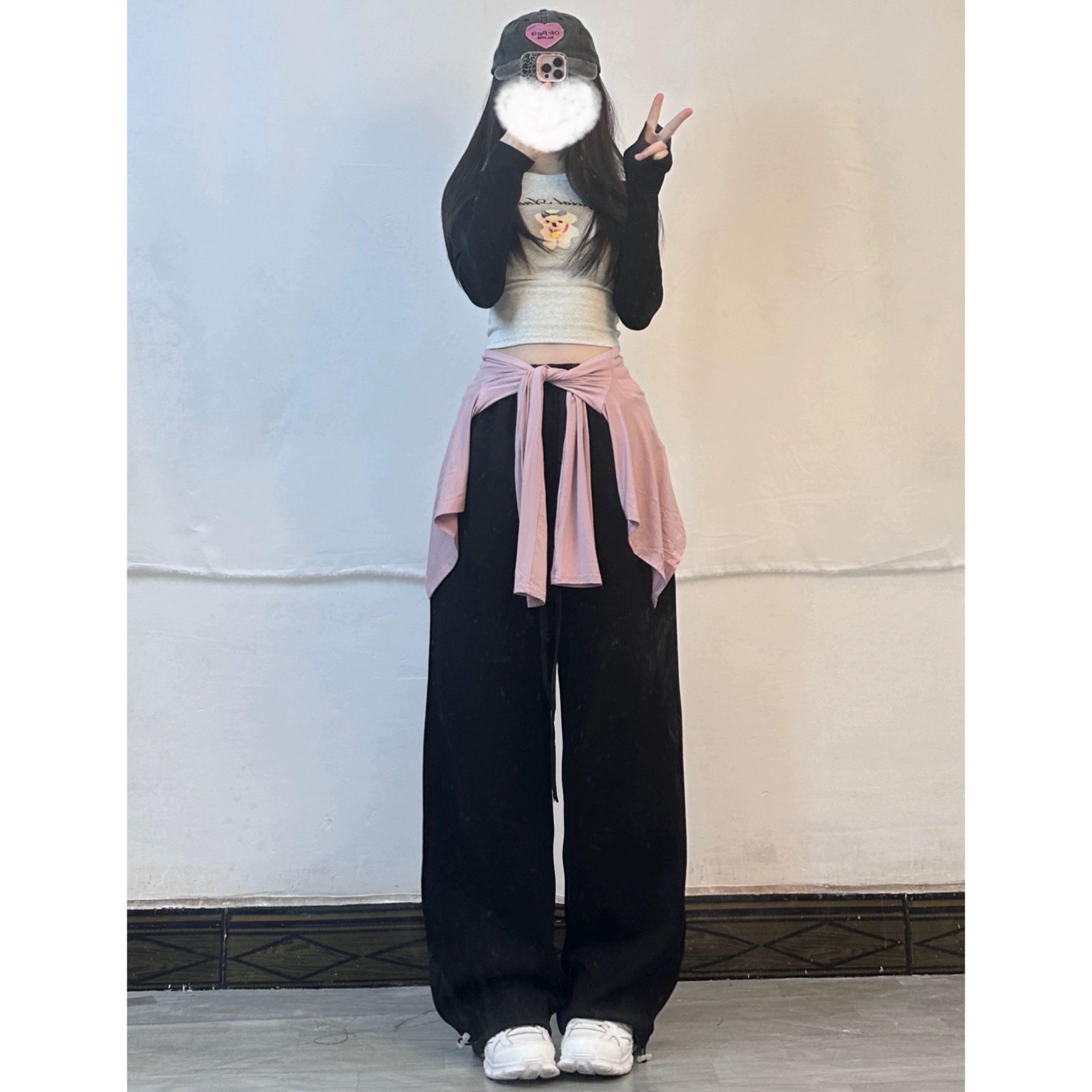 Womenâ€™s Sexy Short Tie-Top and Loose Sports Pants Jazz Dance Two-Piece Set, Stylish Activewear for Jazz and Dance Enthusiasts