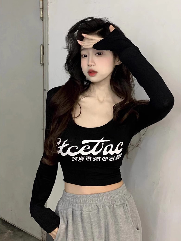 Women's Slim Fit Long Sleeve Jazz Dance Top - White Performance T-Shirt for Spring and Autumn, Perfect for Group Performances Women's Slim Fit Long Sleeve Jazz Dance Top - White Performance T-Shirt for Spring and Autumn, Perfect for Group Performances