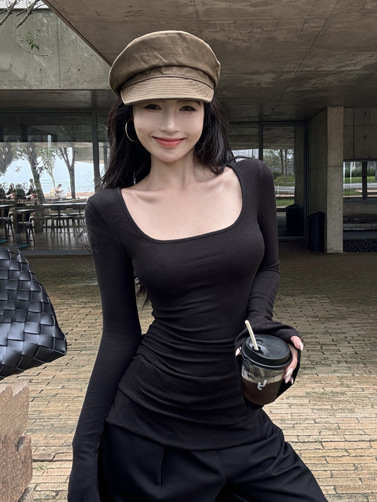 Women’s Slim-Fit Short Base Shirt - K-Pop American Jazz Dance Top for Spring & Autumn Music Festival Outfits Women’s Slim-Fit Short Base Shirt - K-Pop American Jazz Dance Top for Spring & Autumn Music Festival Outfits