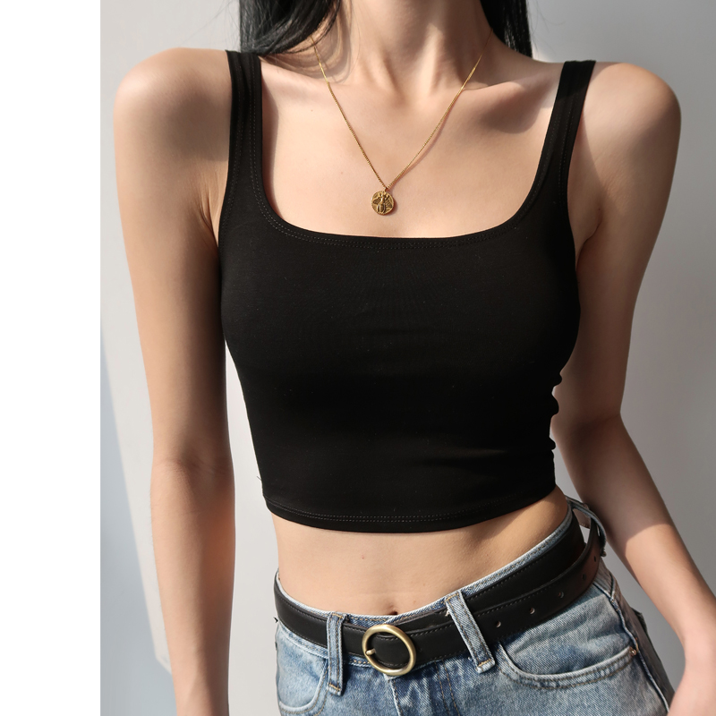 Women's Slim Fit Solid Color Summer Tank Top - Flattering High-Waisted Versatile Camisole for Effortless Layering