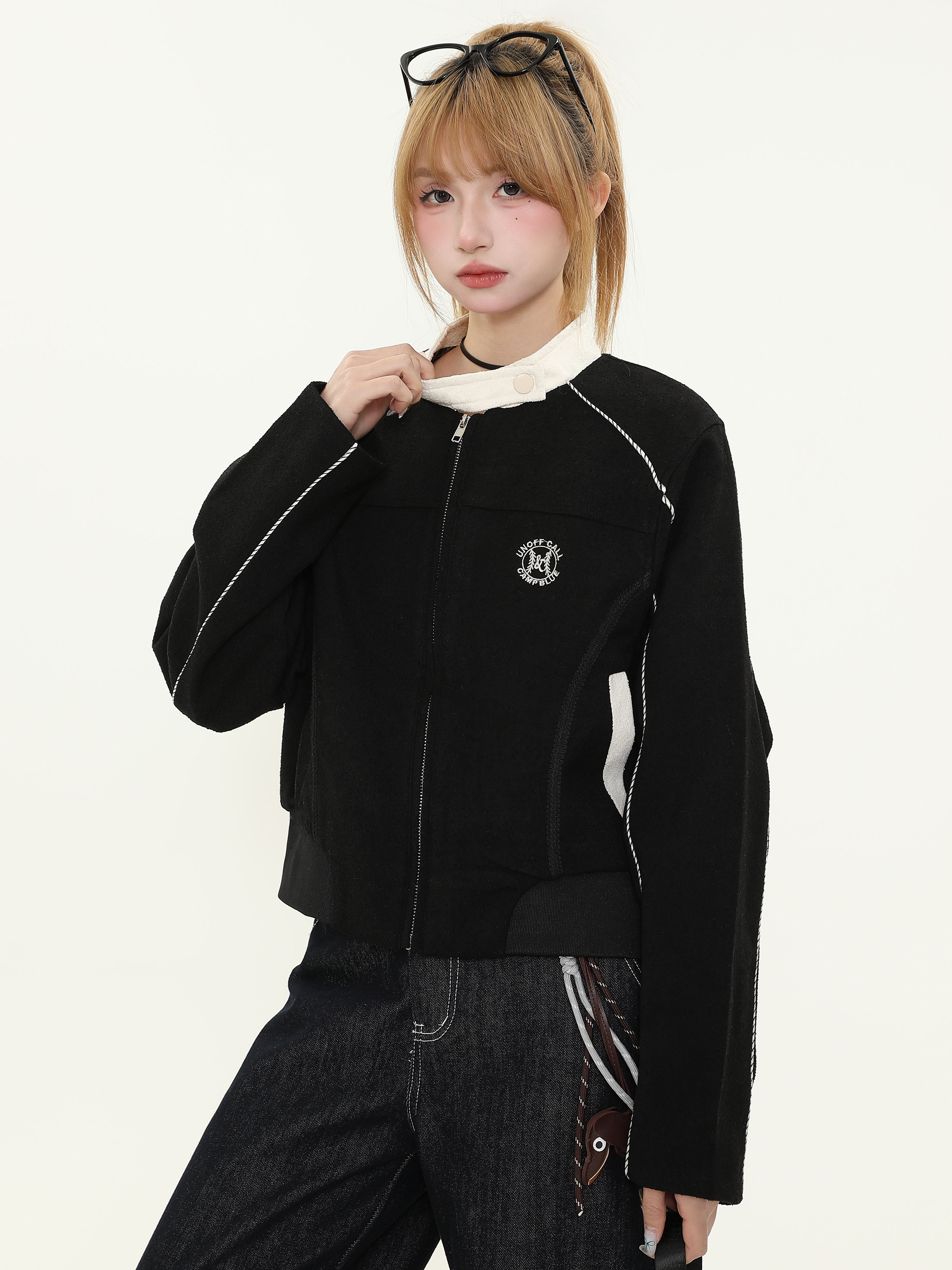 Women's Slim Fit Zipper Baseball Jacket - American Street Style, Cool Casual Outerwear for Spring & Autumn Women's Slim Fit Zipper Baseball Jacket - American Street Style, Cool Casual Outerwear for Spring & Autumn