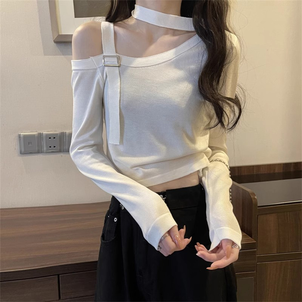 Women's Slim Knit Jazz Dance Top - K-Pop Inspired Short Sleeve Festival Outfit for Spring and Autumn