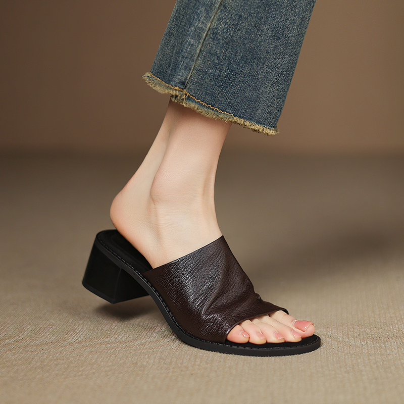 Women's Soft Sheepskin Thick-Soled Open-Toe Slide Sandals - Ultra Comfortable Summer Outdoor Footwear Women's Soft Sheepskin Thick-Soled Open-Toe Slide Sandals - Ultra Comfortable Summer Outdoor Footwear