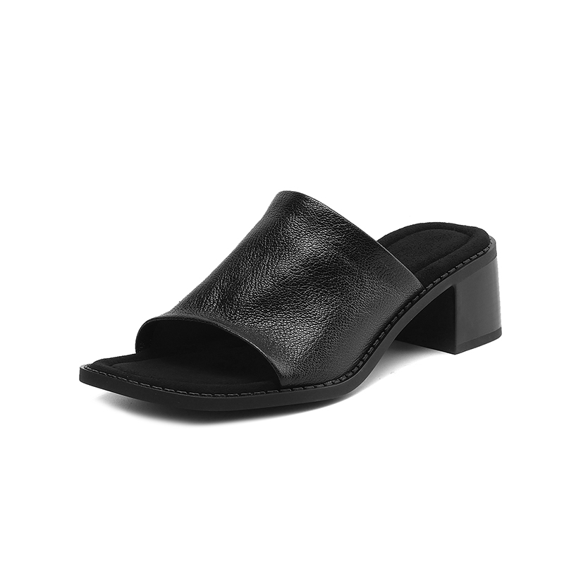 Women's Soft Sheepskin Thick-Soled Open-Toe Slide Sandals - Ultra Comfortable Summer Outdoor Footwear