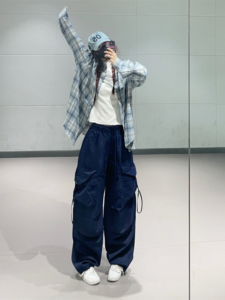 Women's Spring/Summer Plaid Shirt Jacket, Thin Loose Fit with Waist Tie - Stylish Jazz Dance Fashion Women's Spring/Summer Plaid Shirt Jacket, Thin Loose Fit with Waist Tie - Stylish Jazz Dance Fashion