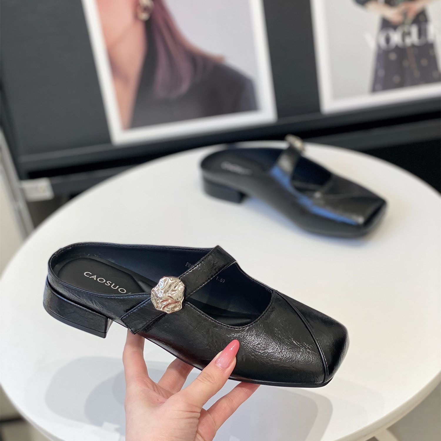 Women's Square-Toed Half Slippers - 2025 Summer Style, Versatile Soft Sole, Low Heel, Elegant and Simple Design