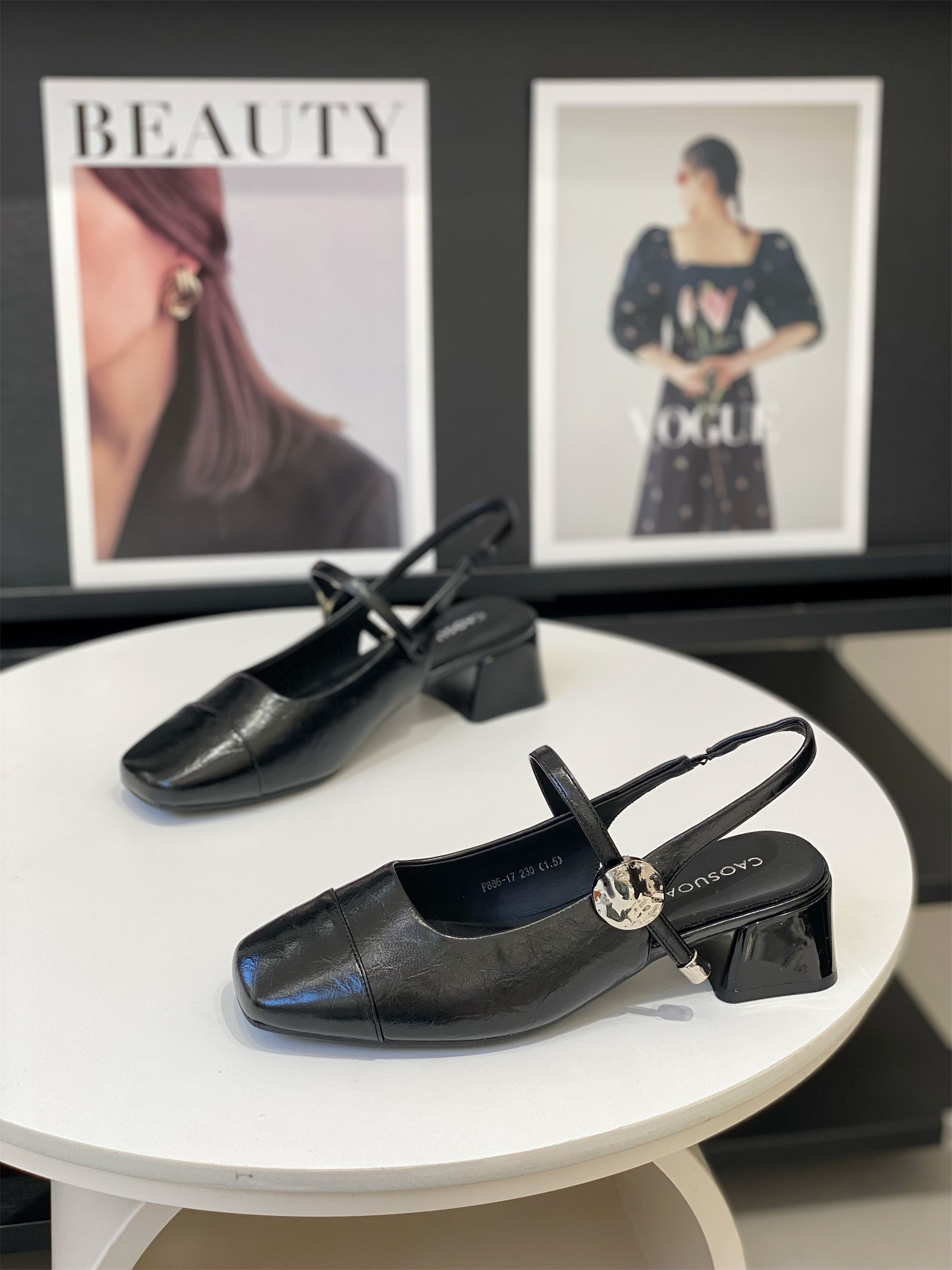 Women's Summer 2025 Fashion Sandals, Elegant Slip-On Chunky Heel Mary Jane Shoes with French Square Toe