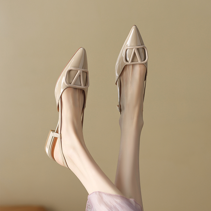 Women's Summer White Open-Toe Sandals - Genuine Leather One-Strap Backless Flats, French Princess Style Women's Summer White Open-Toe Sandals - Genuine Leather One-Strap Backless Flats, French Princess Style